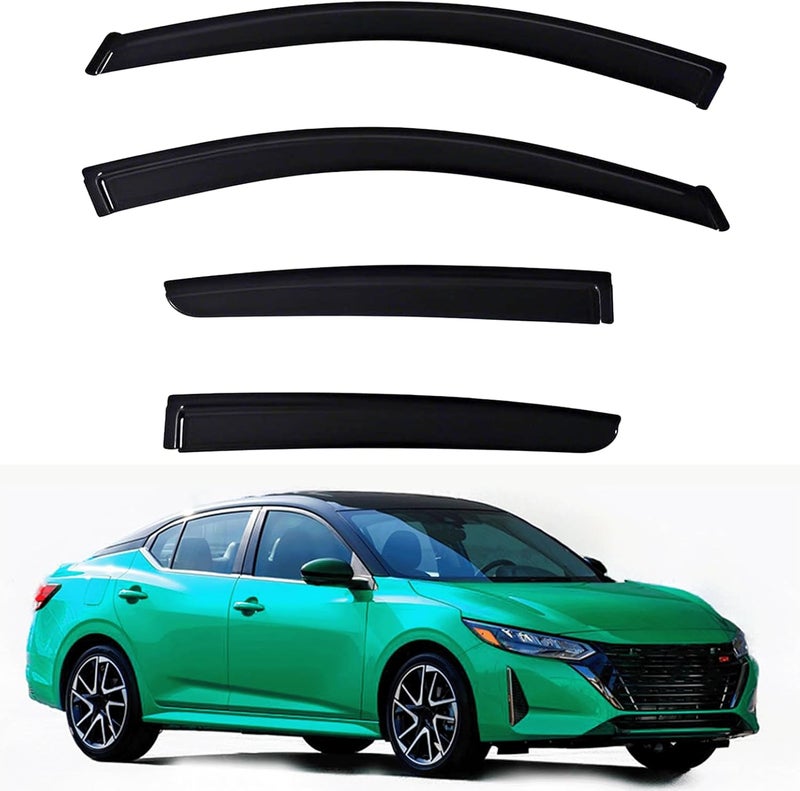 YLSCOO Window Visors Rain Guards fits 2020-2025 Sentra, Out-Channel Window Wind Deflectors Vent Shades Accessories, Dark Smoke 4 Pcs, 2021 2022 2023 2024 - Image 1